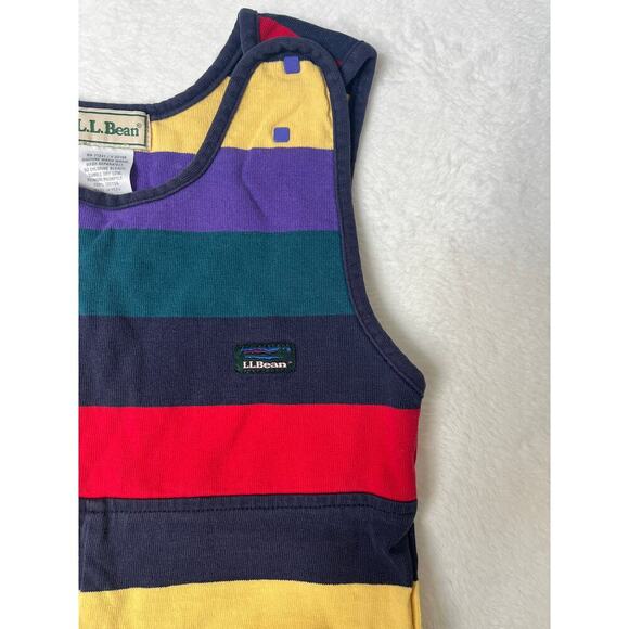 VNTG LL Bean Multicolor Purple Stripe 24-35 Months Cotton 90s Snap Adjustable - Picture 4 of 8